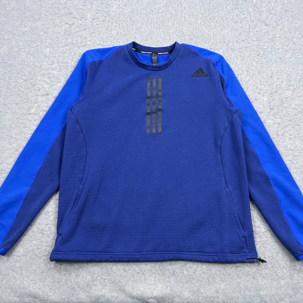 Adidas COLD.RDY Training Crew Sweatshirt‎ Men's Large Blue Coldgear Gym Pullover
